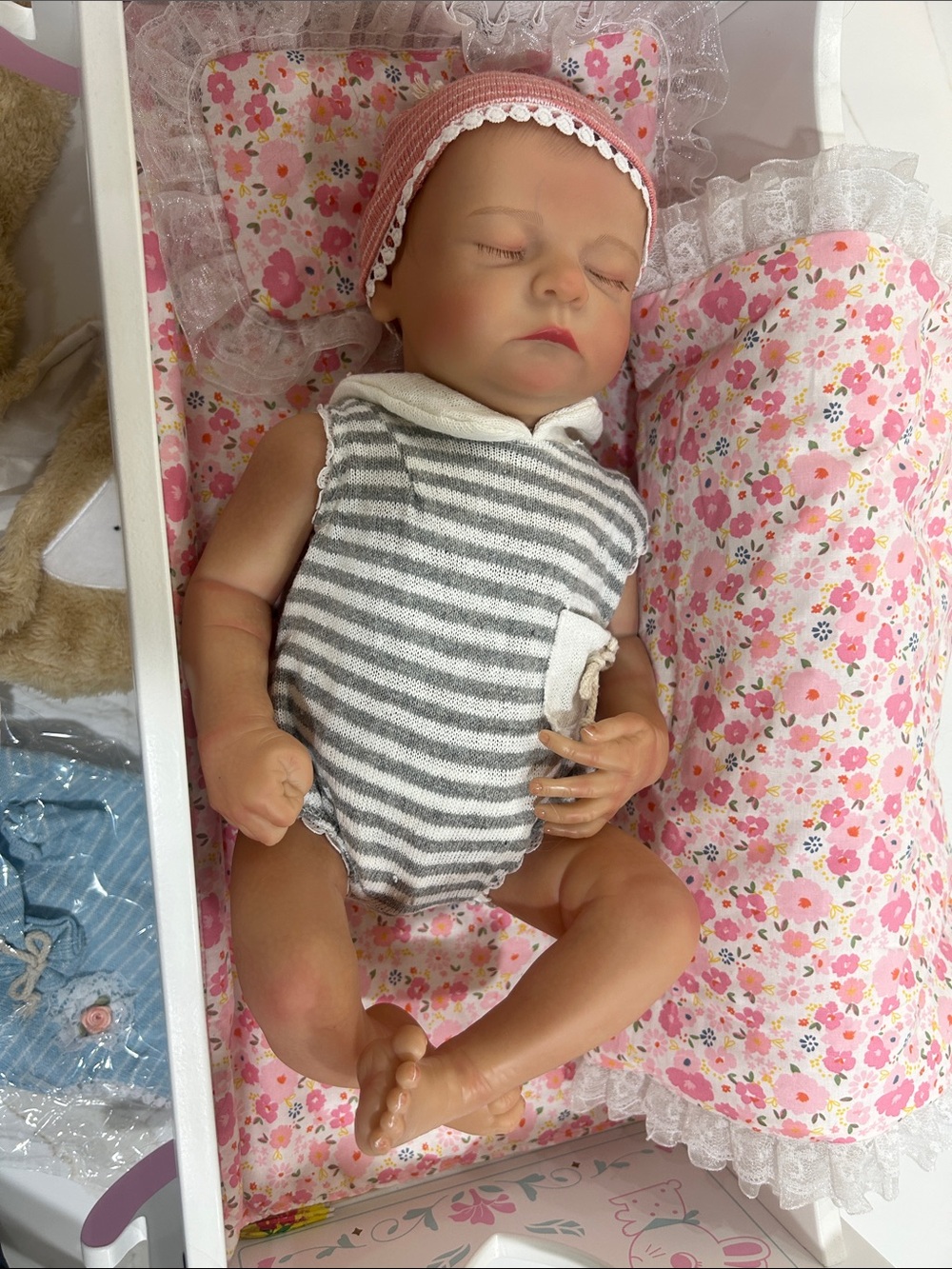 RebornBaby Doll with American girl desk, clothes and White Cradle - Picture 2 of 8